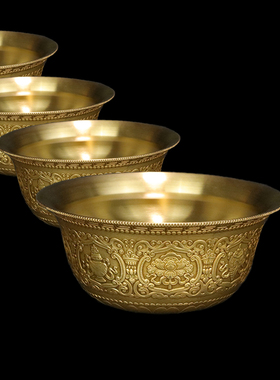 慧宝大号A款供水碗佛具黄铜供佛