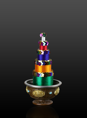 松吉仓 民族用品五色香塔八供香塔 多层香塔手工如法缠制五层塔香