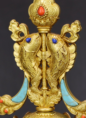 慧宝小号黄铜八吉祥佛堂桌面摆件