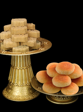 松吉仓慧宝托盘黄铜佛堂桌面摆件