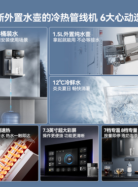 【过流式UV杀菌】凯度G2管线机冷热壁挂式家用直饮水机新款餐边柜