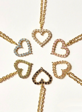 黑色爱心形925银项链银情侣礼物