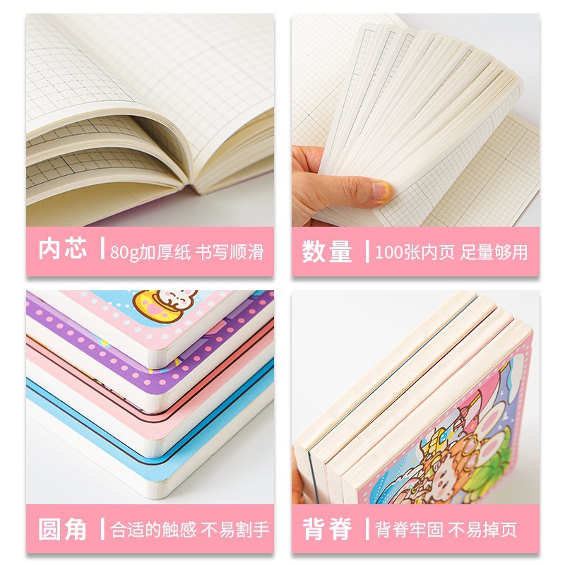 方方笔记本高颜值卡通可爱手账日记本小学生迷你口袋记事小本子 - 图3