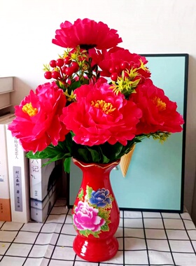 牡丹花绢花塑料装饰仿真花花束