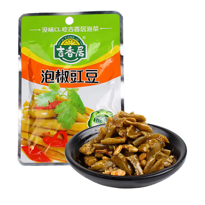 吉香居泡椒豇豆52g*50袋装四川特产泡菜酸辣爽脆休闲零食下饭菜 - 图2