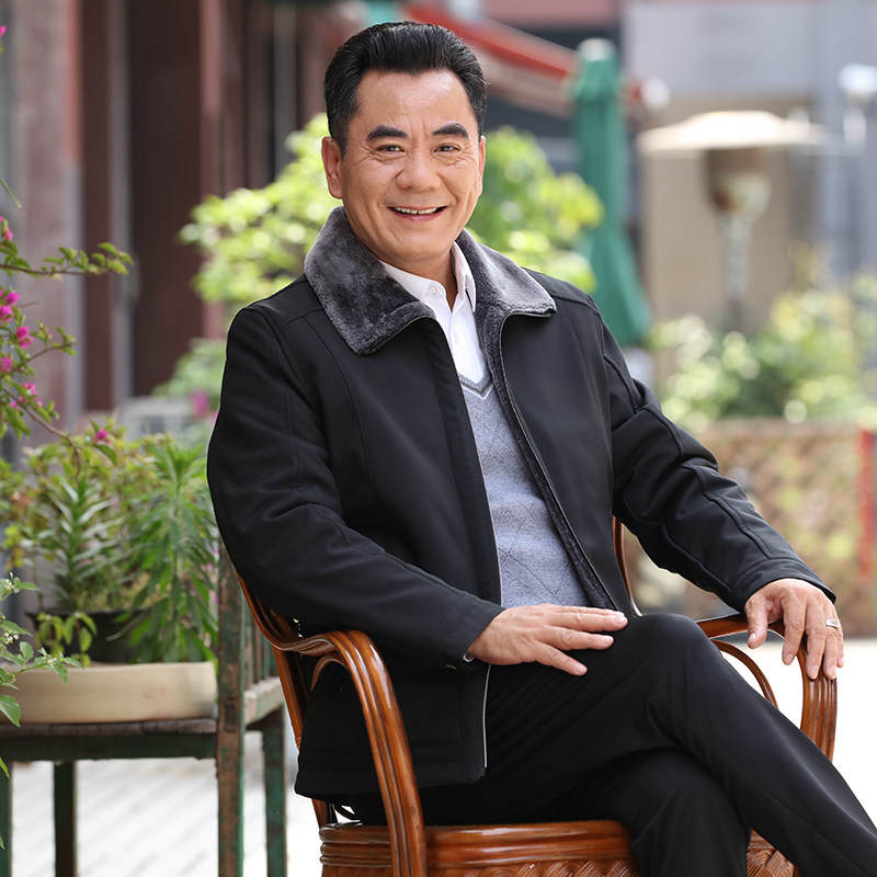 Winter thickened cotton jacket for middle-aged and elderly people
