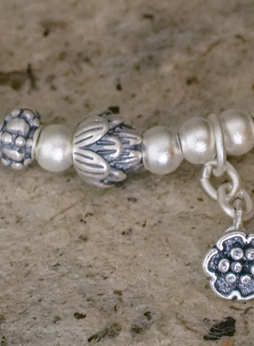 足银999笑脸莲蓬潮流手串