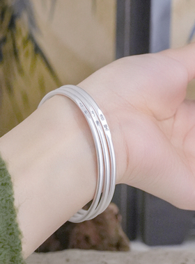 足银999三生三世手镯女平安喜乐