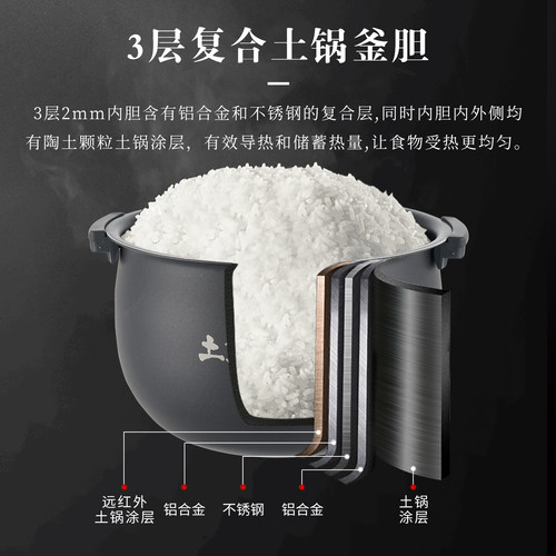 TIGER虎牌JPW-T10C原装进口IH土锅涂层电饭煲家用3L柴火饭3-4人份 - 图0