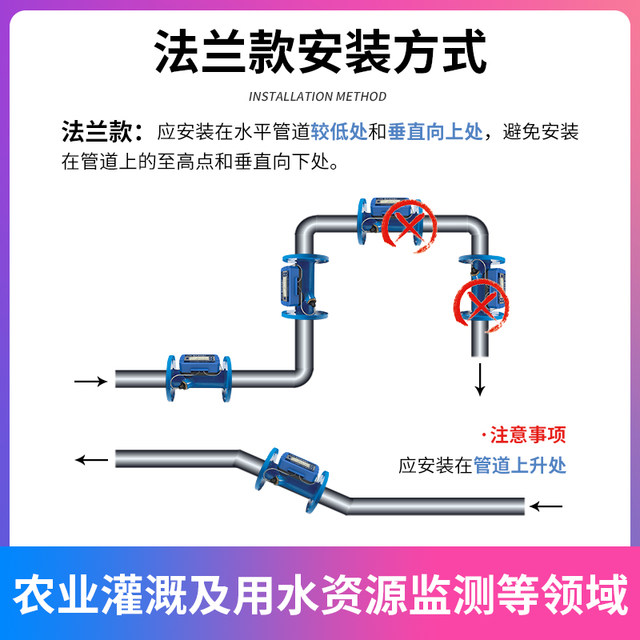 Ultrasonic flowmeter flange threaded pipe liquid manufacturer direct sales DN15-200 ultrasonic flowmeter