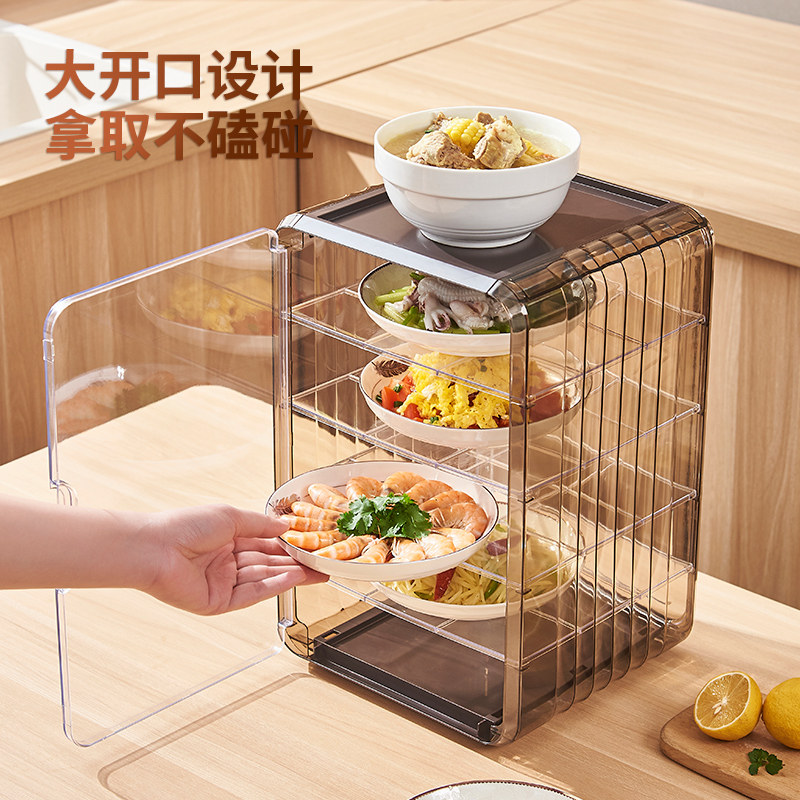 新款放剩菜剩饭多层置物架厨房保温防尘罩家用隔夜菜冷菜收纳神器_虎窝淘