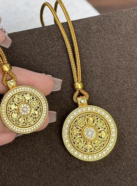 韦雪同款古法转动八宝罗盘毛衣链