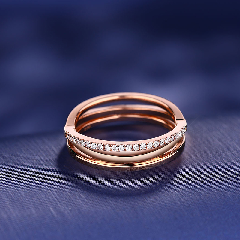 yngel /蜜安琪排戒18k金钻石戒子 蜜安琪珠宝手饰