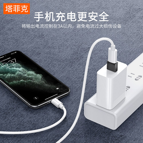 塔菲克适用苹果11pro手机充电线转接头iPhone12Pro充电宝快充mini母转公数据线转换器TypeC接口转USB车载连接 - 图2