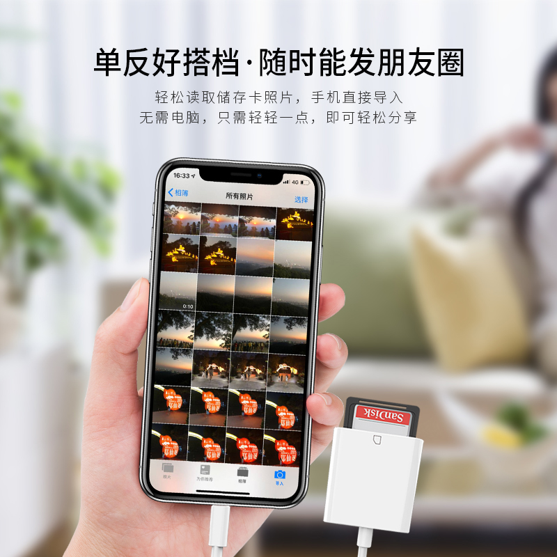 塔菲克适用苹果手机SD读卡器相机OTG线内存卡iPhone转换器多合一ipad安卓type-cCF/TF万能通用单反电脑两用-图2