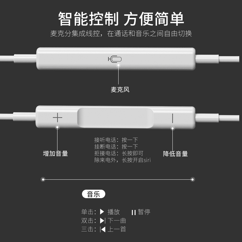 塔菲克耳机有线半入耳式typec适用华为vivo小米oppo苹果圆孔通用 - 图2