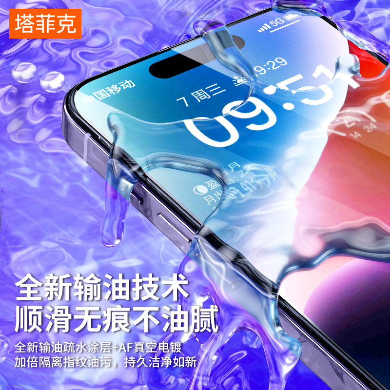 塔菲克适用iPhone14promax钢化膜苹果14plus全屏覆盖13pro抗蓝光12迷你防偷窥XS防摔11手机保护贴膜XR全包边