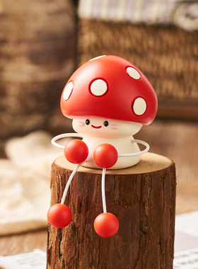 可爱蘑菇吊脚娃娃摆件客厅电视柜洞洞板装饰品桌面高级感小众创意