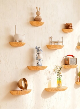 实木创意壁挂式收纳置物架摆件