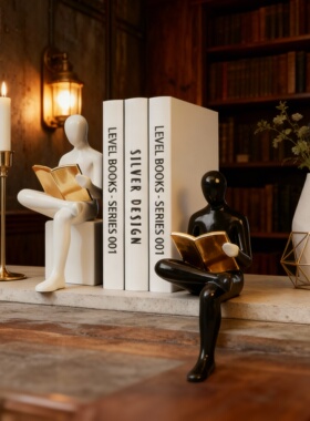 创意读书人书架装饰摆件