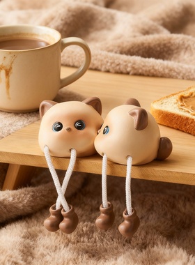 可爱卡通小猫毛绒桌面挂件