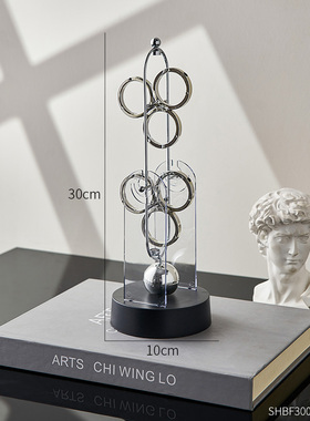 创意牛顿摆球发光解压磁混沌悬浮球小摆件办公室桌面装饰品小摆件