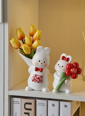 【送礼佳品】花开见喜兔子