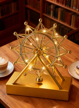 创意摩天轮金属LED灯光桌面摆件