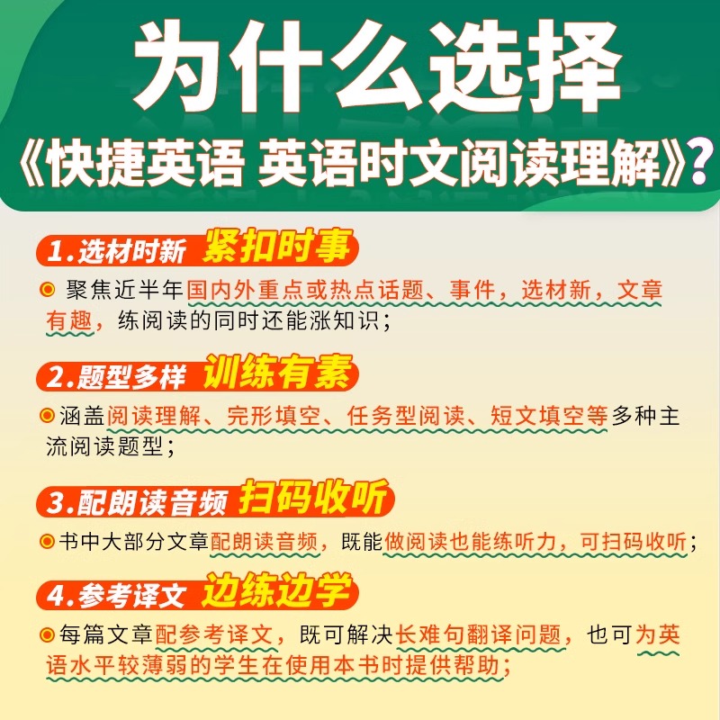 2024版活页快捷英语时文阅读英语七八九年级25期上册下册初中英语完形填空与阅读理解组合训练小升初一初二初三中考热点题型周周练 - 图0