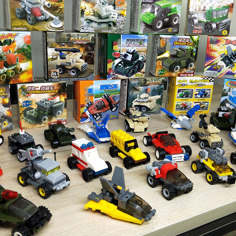 儿童益智力积木小学生盒装入门级幼儿园拼装玩具汽车男孩六一礼物