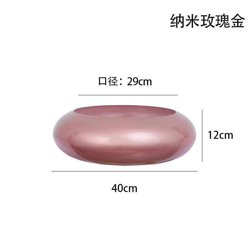 40cm口径电镀盆铁艺蝴蝶兰花盆花器金属银柳盆器仿真花新中式摆件,淘宝优惠券,粉丝福利购,淘宝优惠卷