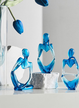 北欧风简约轻奢抽象人物艺术摆件轻奢小众客厅桌面工艺装饰品包邮