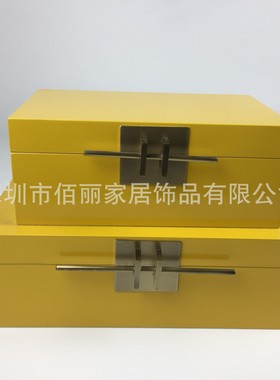 热销新中式烤漆简约时尚首饰收纳盒样板房售楼处收纳摆件隔断摆件