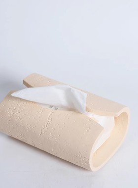 热销创意仿洞石纸巾盒客厅摆件轻奢风抽纸盒高档桌面玄关样板间售