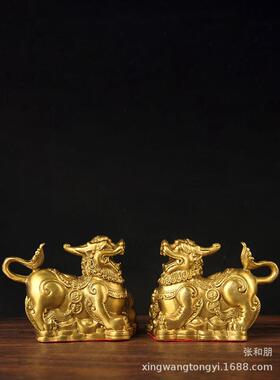 铜貔貅摆件铜金钱貔貅摆件铜貔貅一对