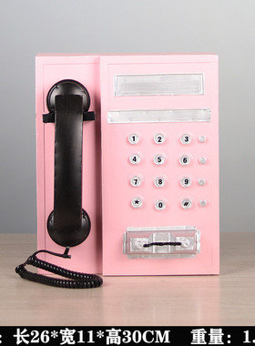 老式怀旧电话机模型酒吧咖啡厅网红墙壁装饰挂件壁挂拍照摄影道具