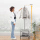 Floor-standing coat rack Home bedroom clothes storage with basket clothes rack dirty clothes basket mobile clothes rack