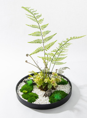 热销高档酒店包厢餐桌造景装饰景观摆件大圆桌转盘中间仿真花摆台