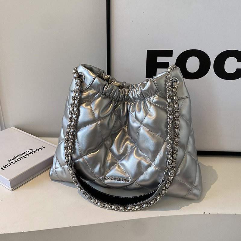 绣线软面小包包女2025新款时尚百搭链条单肩包垃圾袋包水桶包,淘宝优惠券,粉丝福利购,淘宝优惠卷