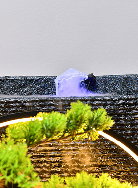 热销中型落地装饰流水屏风现代假山喷泉鱼池水景观生财摆件开业水