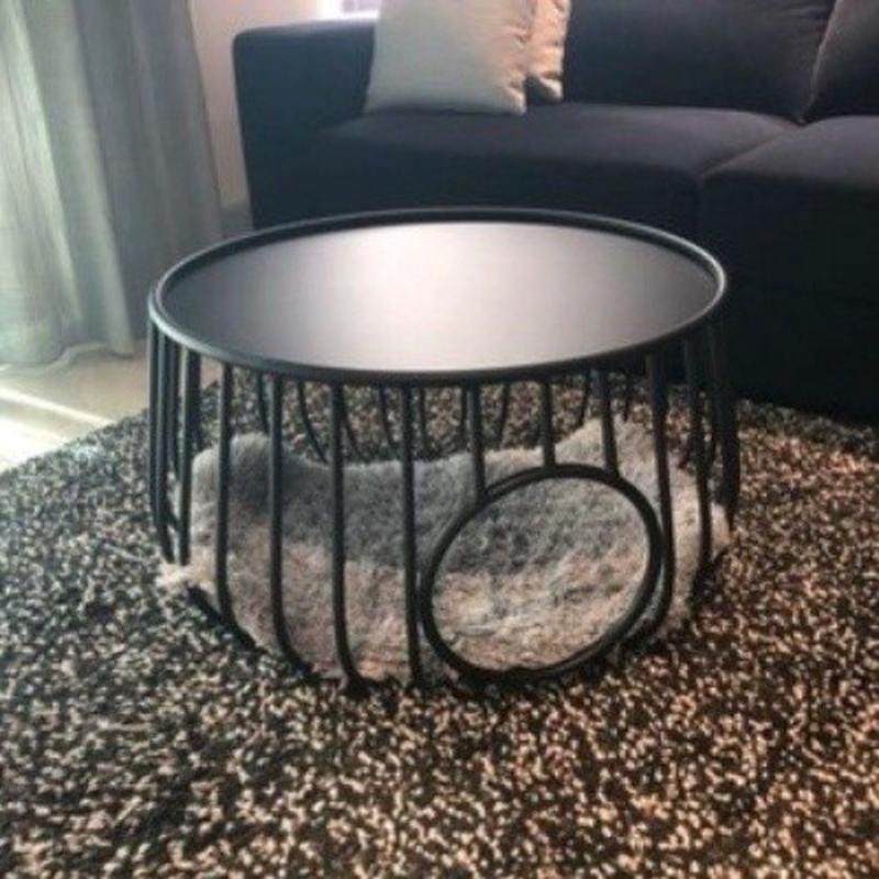 北欧创意铁艺客厅小户型边几人猫共用茶几猫咪宠物猫窝板咖啡桌岩,淘宝优惠券,粉丝福利购,淘宝优惠卷