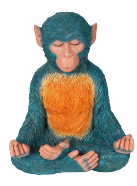 户外庭院树脂猿猴子摆件花园草坪动物蓝工艺品装饰批发