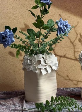 热销热卖陶瓷花瓶花盆重工艺手工花安装摆风格软装家居现代饰工艺