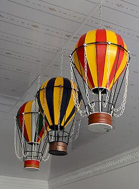 欧式复古家居装饰摆件酒吧网咖吊饰铁艺热气球软装品摄影道具批发