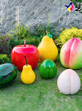 热销户外大型仿真水果草莓蔬菜玻璃钢雕塑果园农场庄园造景装饰品