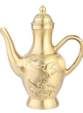 黄铜龙凤呈祥酒壶铜工艺品摆件纯铜餐厅酒壶宴会家居婚庆大小铜器