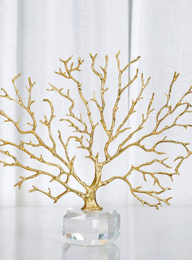 热销招财树创意金属桌面摆件铁艺书房客厅艺术酒柜摆设工艺品家居