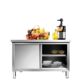 Hot-selling stainless steel sliding door workbench kitchen table load table operation table storage counter top chopping board storage cutting vegetables