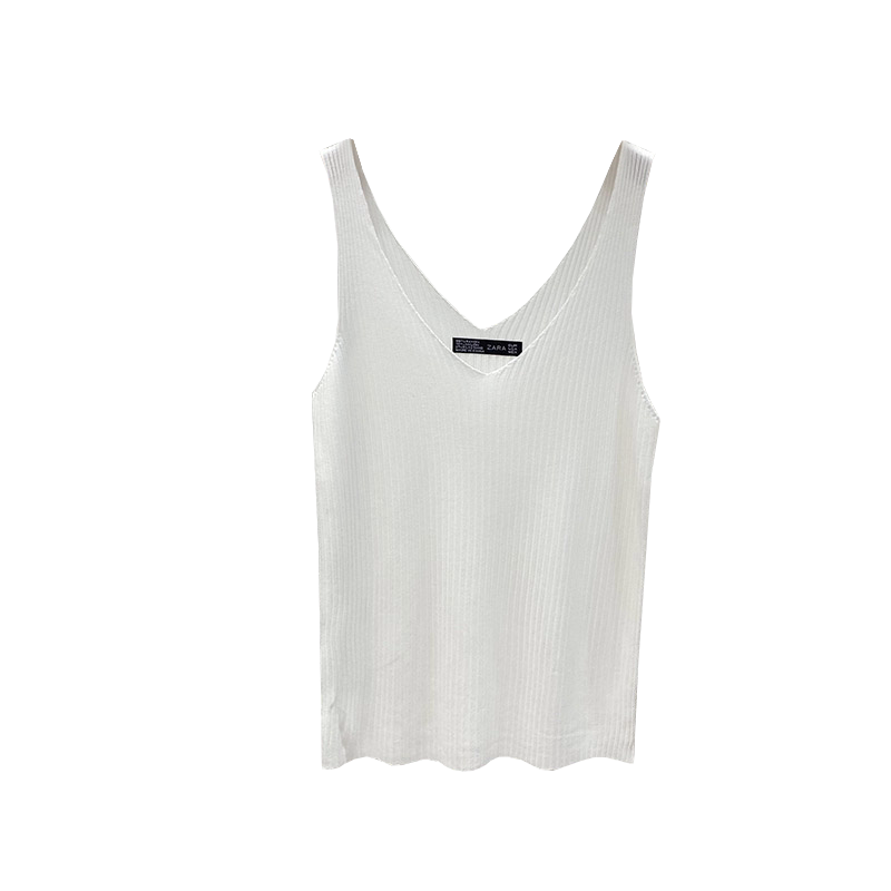 2025女外穿夏季内搭运动打底V领冰丝衫白色无袖,淘宝优惠券,粉丝福利购,淘宝优惠卷