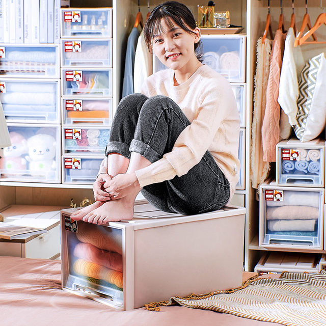 Storage box drawer household transparent plastic clothing underwear finishing box wardrobe storage artifact toy storage box